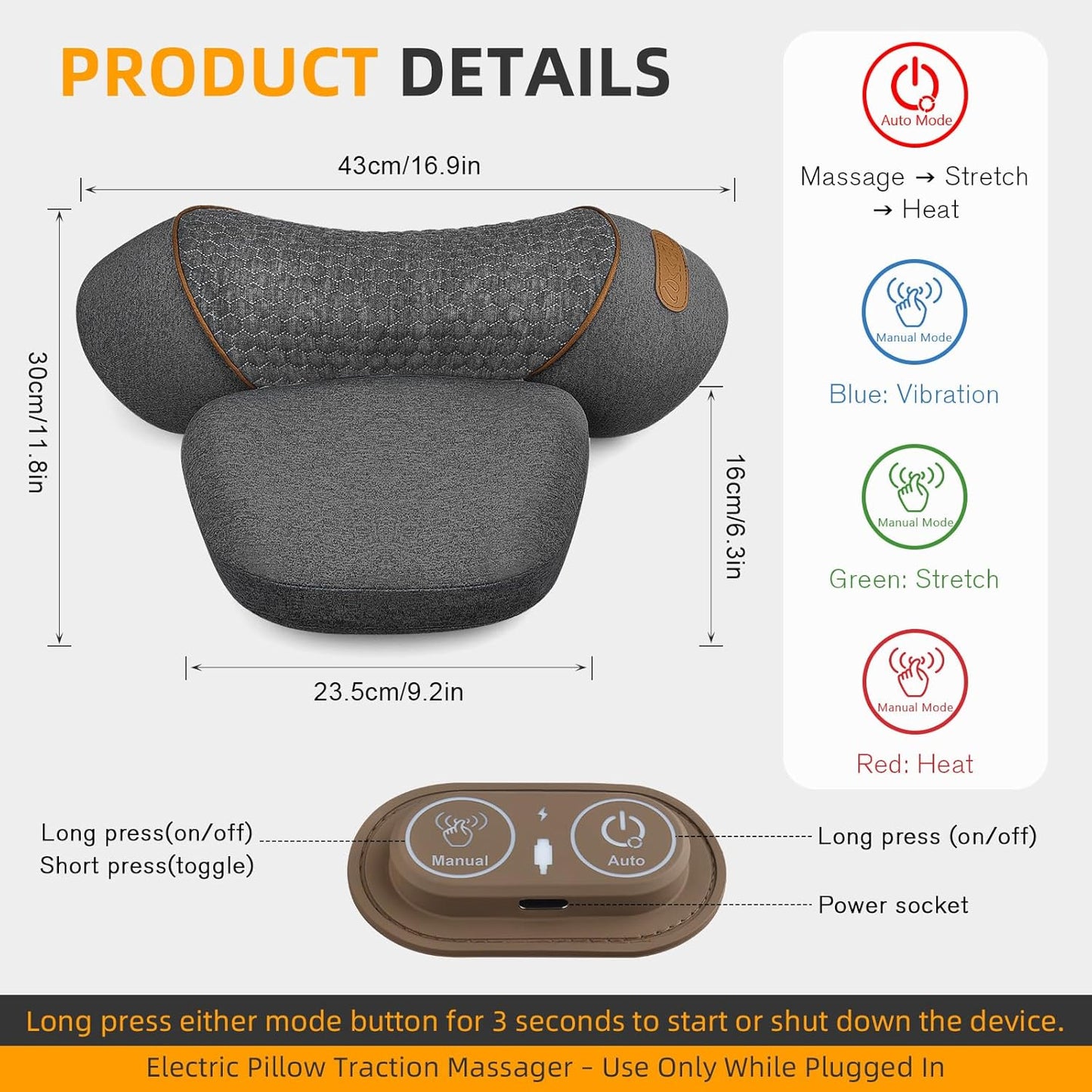 3-in-1 Neck Massager Pillow
